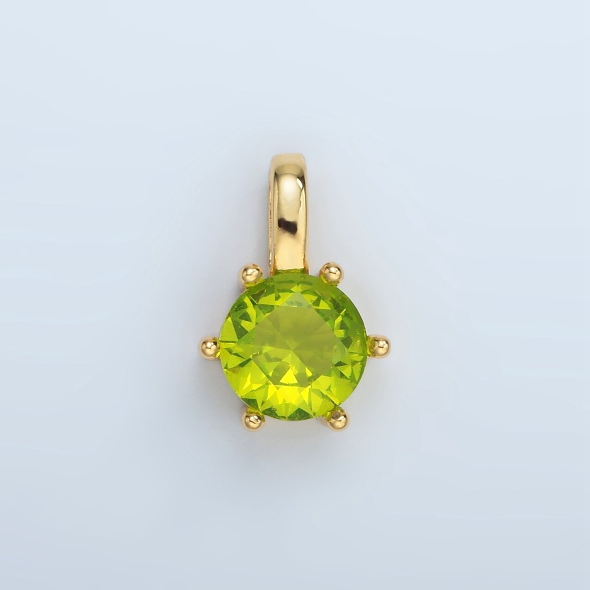 24K Gold Filled 15mm Round CZ Minimalist Personalized Pendant | AA1382