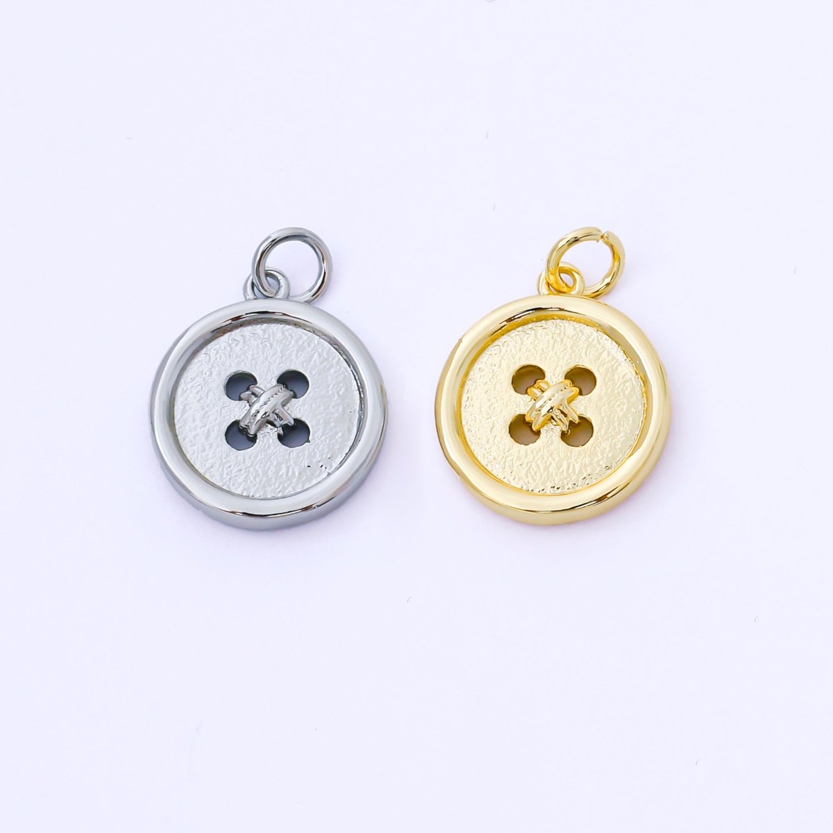 24K Gold Filled 17mm Clothes Buttons Charm in Gold & Silver | AF1548