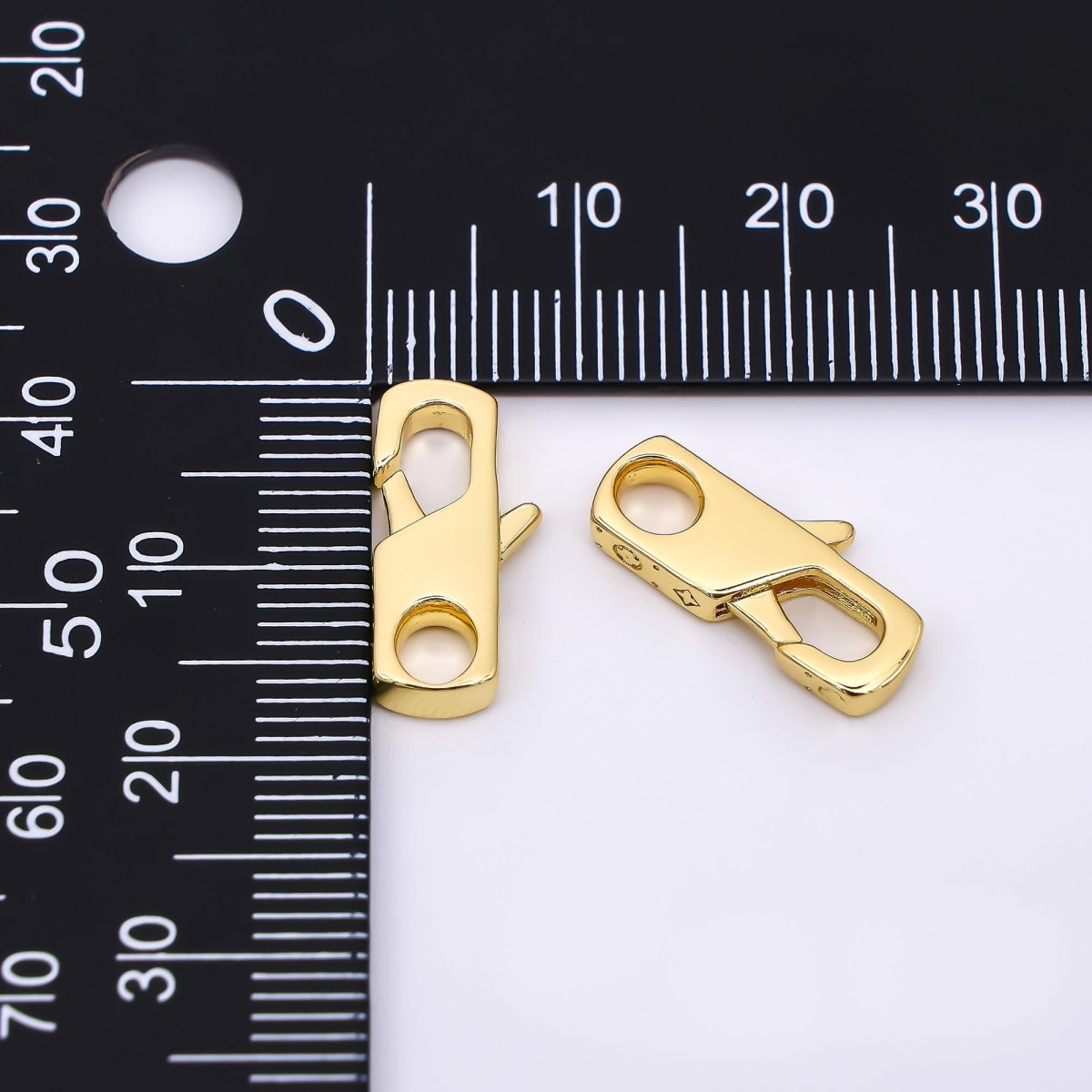 24K Gold Filled 17mm Flat Boxy Lobster Clasp Closure Finding | Z-1307