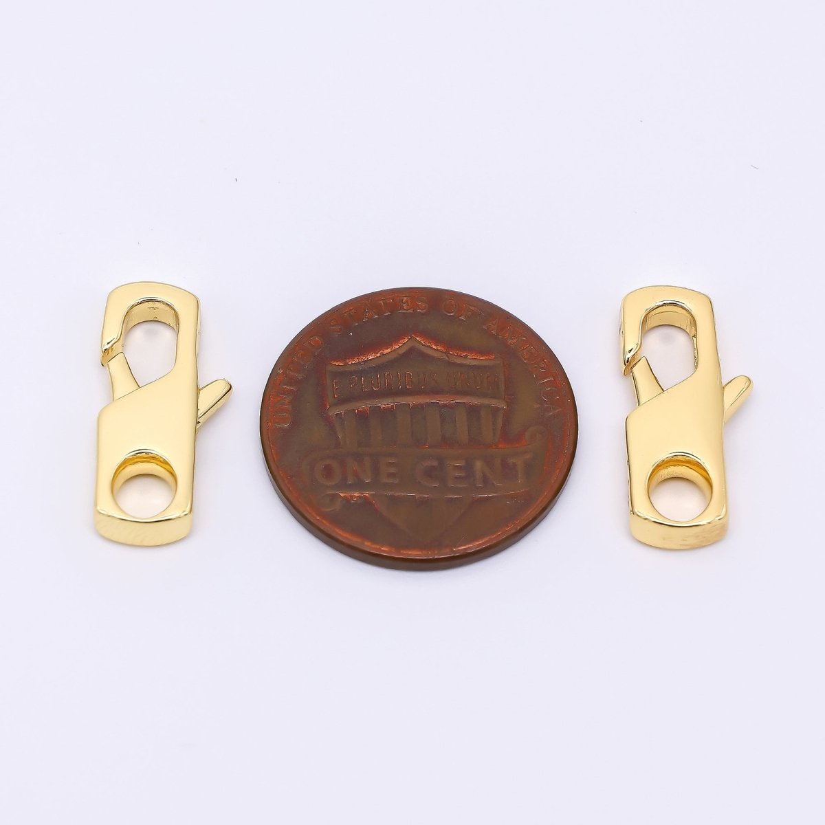 24K Gold Filled 17mm Flat Boxy Lobster Clasp Closure Finding | Z-1307