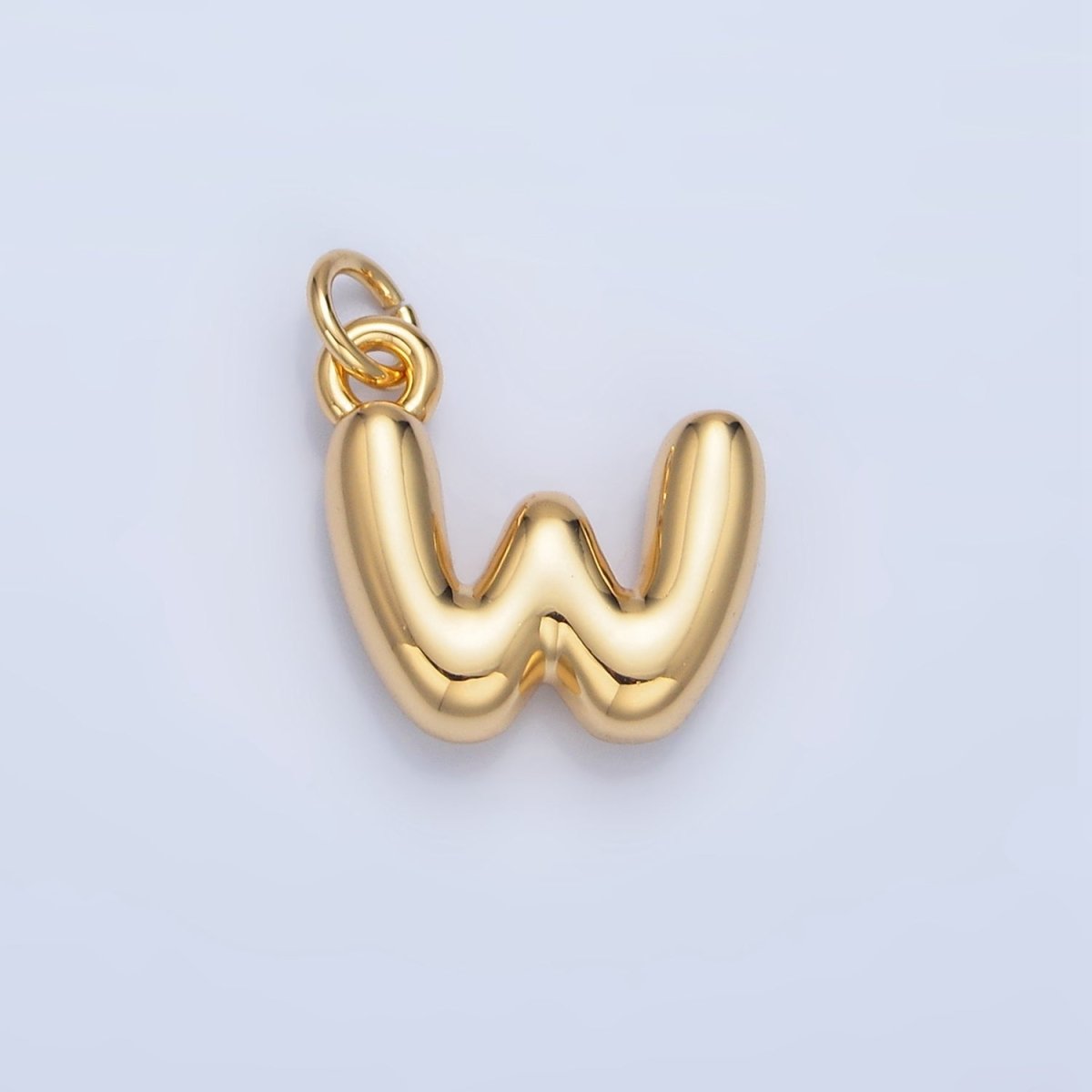 24K Gold Filled 17mm Initial Letter Chubby Balloon Charm | A1513 - A1525