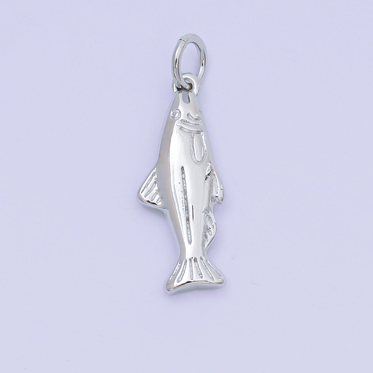 24K Gold Filled 19mm Dainty Salmon Ocean Fish Animal Charm in Gold & Silver | AH604
