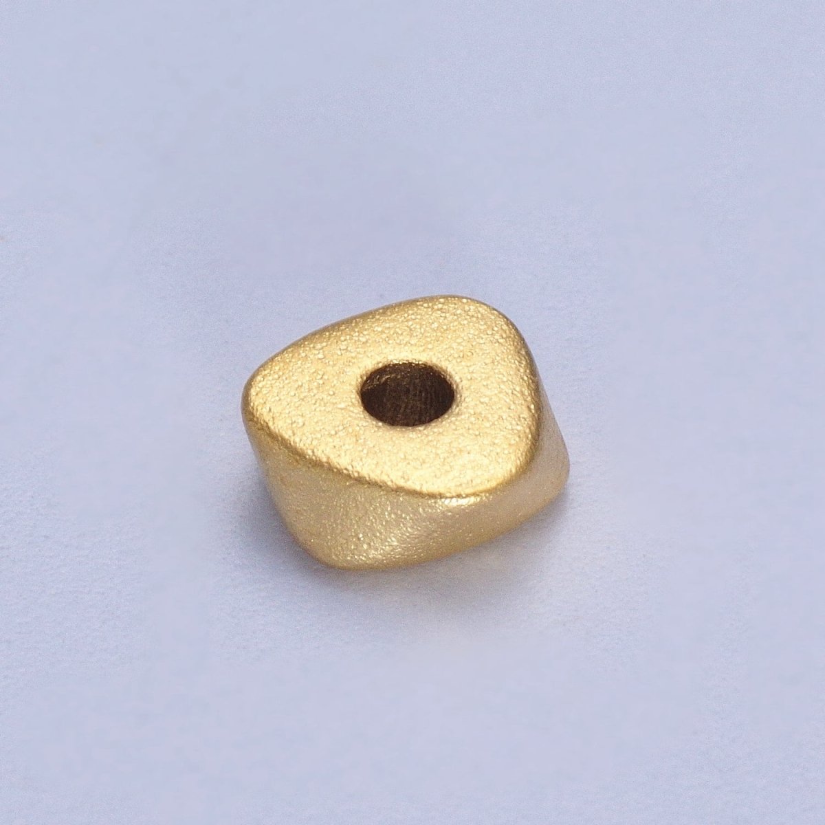 24K Gold Filled 1 Pc 6.5mm Matte Geometric Triangle Bead Supply in Gold & Silver | K-309 K-310