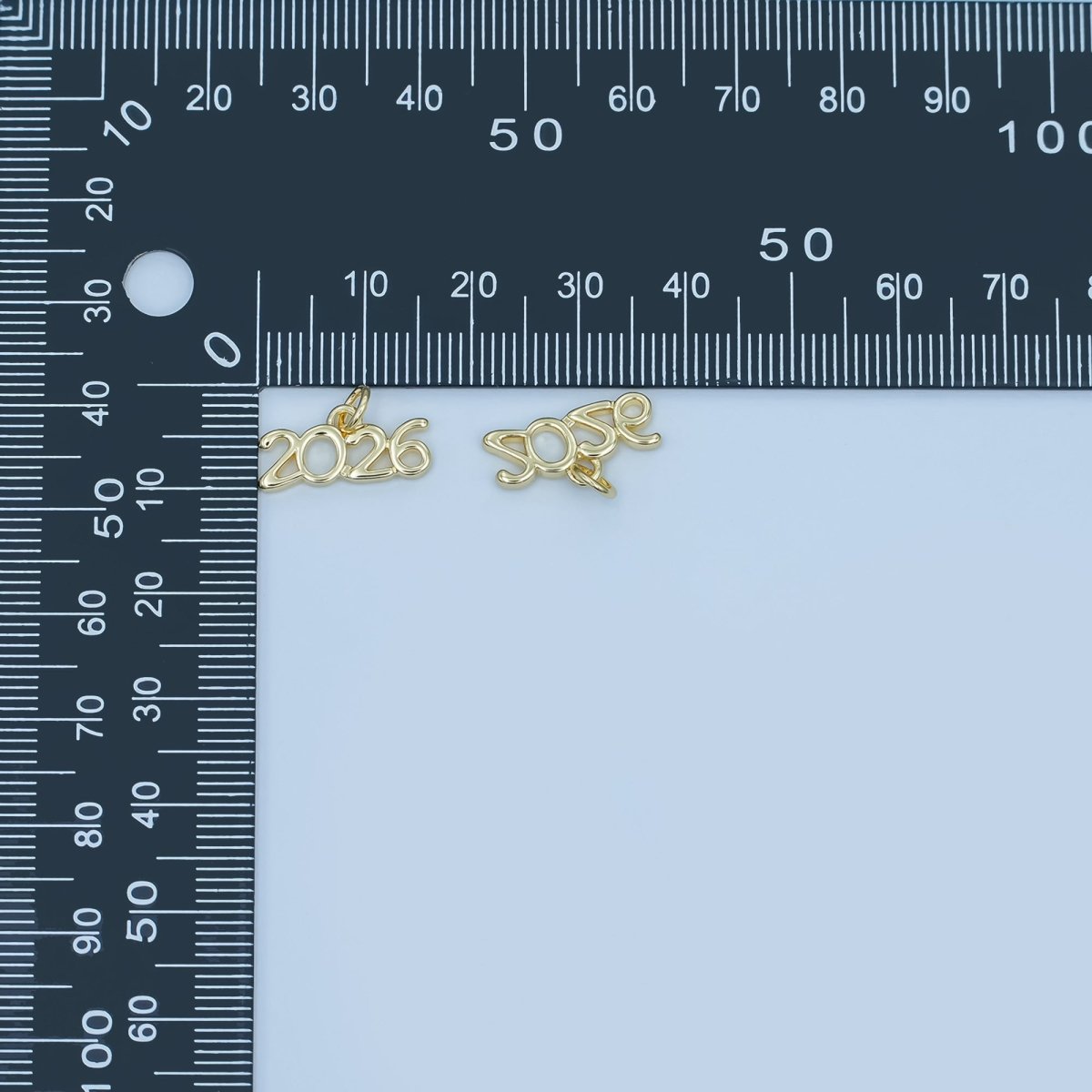 24K Gold Filled "2026" Year Script Minimalist Charm | N095