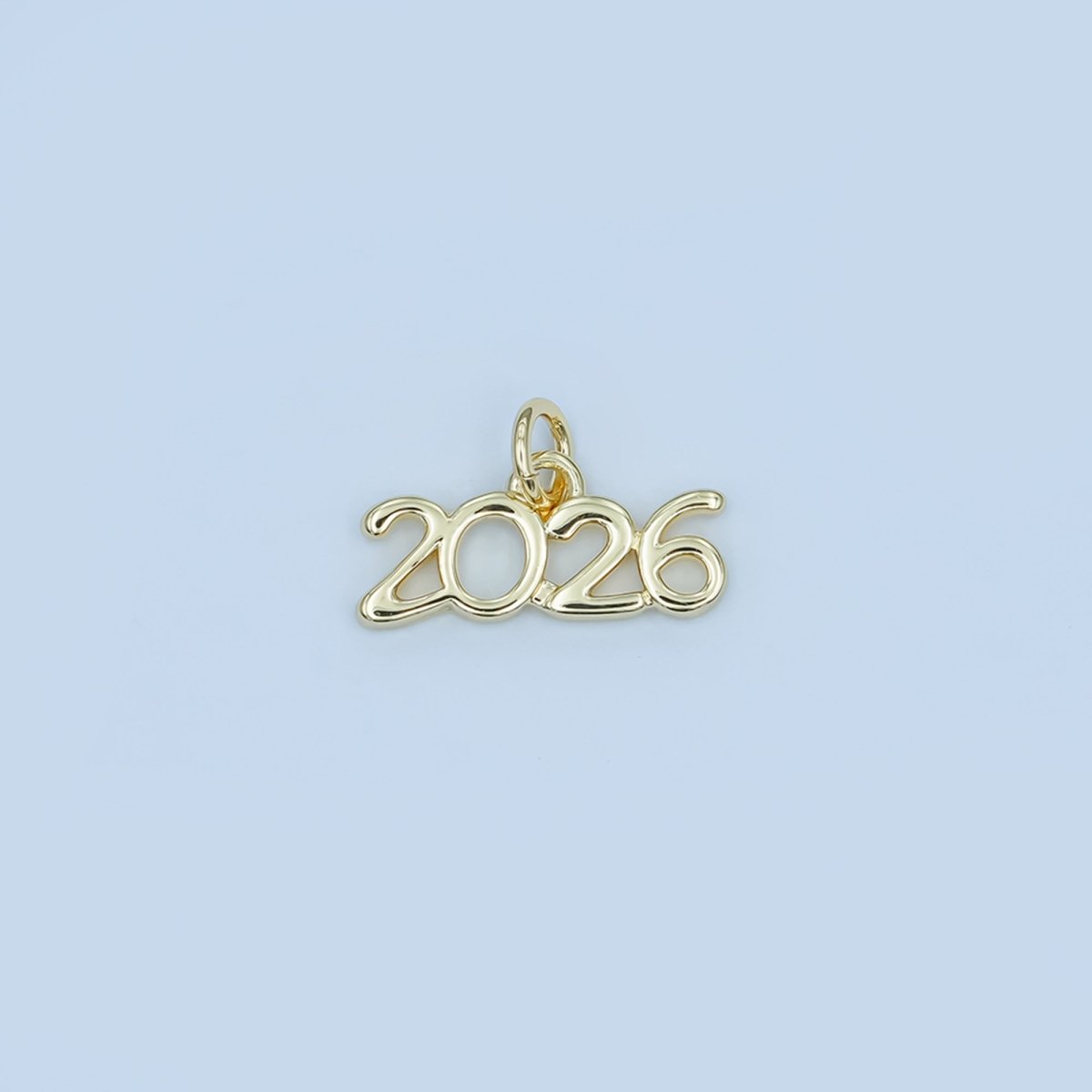 24K Gold Filled "2026" Year Script Minimalist Charm | N095
