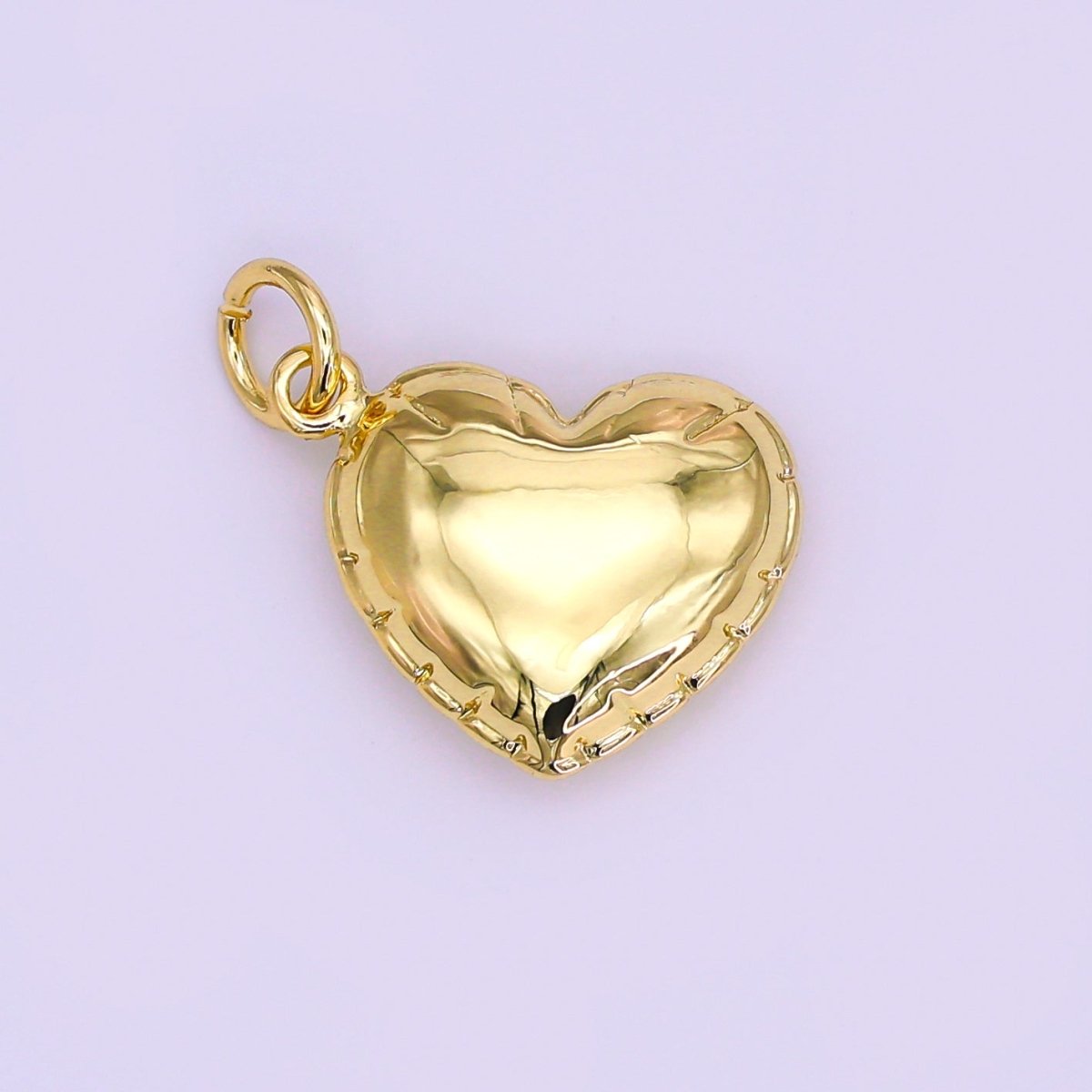 24K Gold Filled 20mm Chubby Sideways Heart Minimalist Charm | N152
