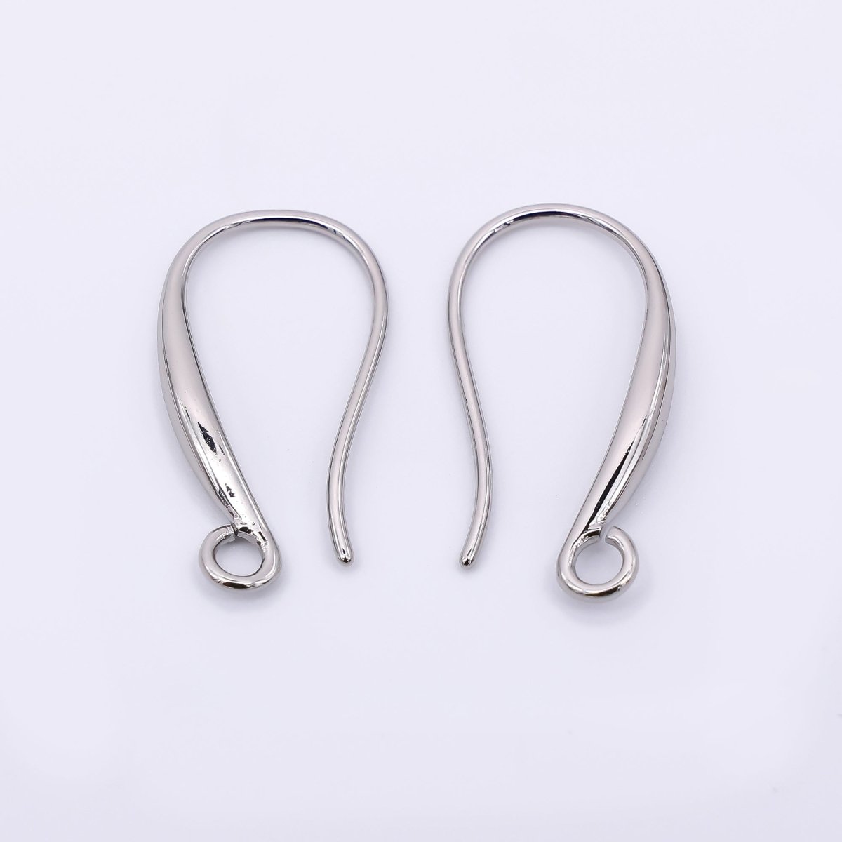 24K Gold Filled 20mm Classic Earring Hook with Open Loops in Gold & Silver | Z-1288 Z-1289