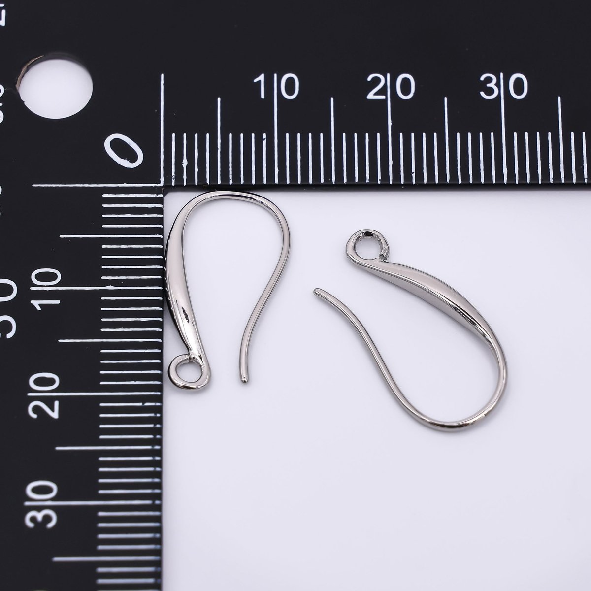 24K Gold Filled 20mm Classic Earring Hook with Open Loops in Gold & Silver | Z-1288 Z-1289