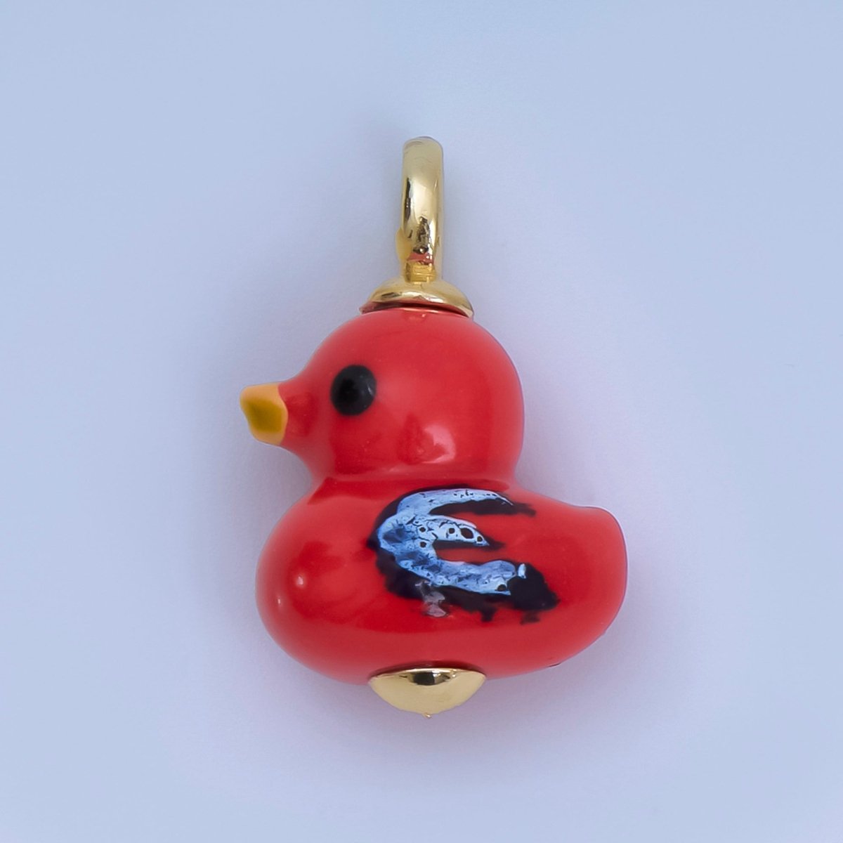 24K Gold Filled 20mm Duck Bird Ceramic Porcelain Drop Pendant | C953 - C959