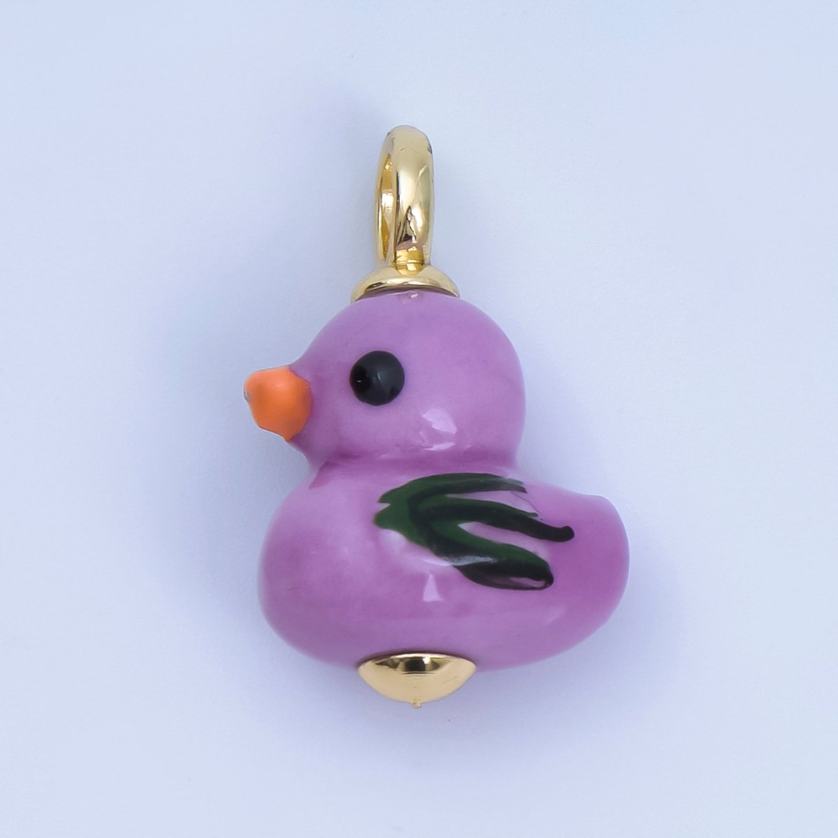 24K Gold Filled 20mm Duck Bird Ceramic Porcelain Drop Pendant | C953 - C959