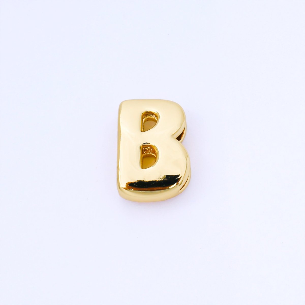 24K Gold Filled 20mm Personalized Cord Chubby Bubble Initial Letter Alphabet Bead | AF105 - AF117