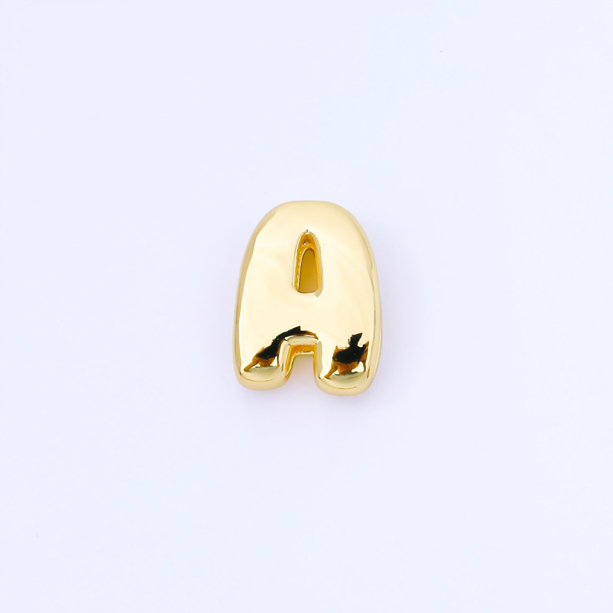 24K Gold Filled 20mm Personalized Cord Chubby Bubble Initial Letter Alphabet Bead | AF105 - AF117