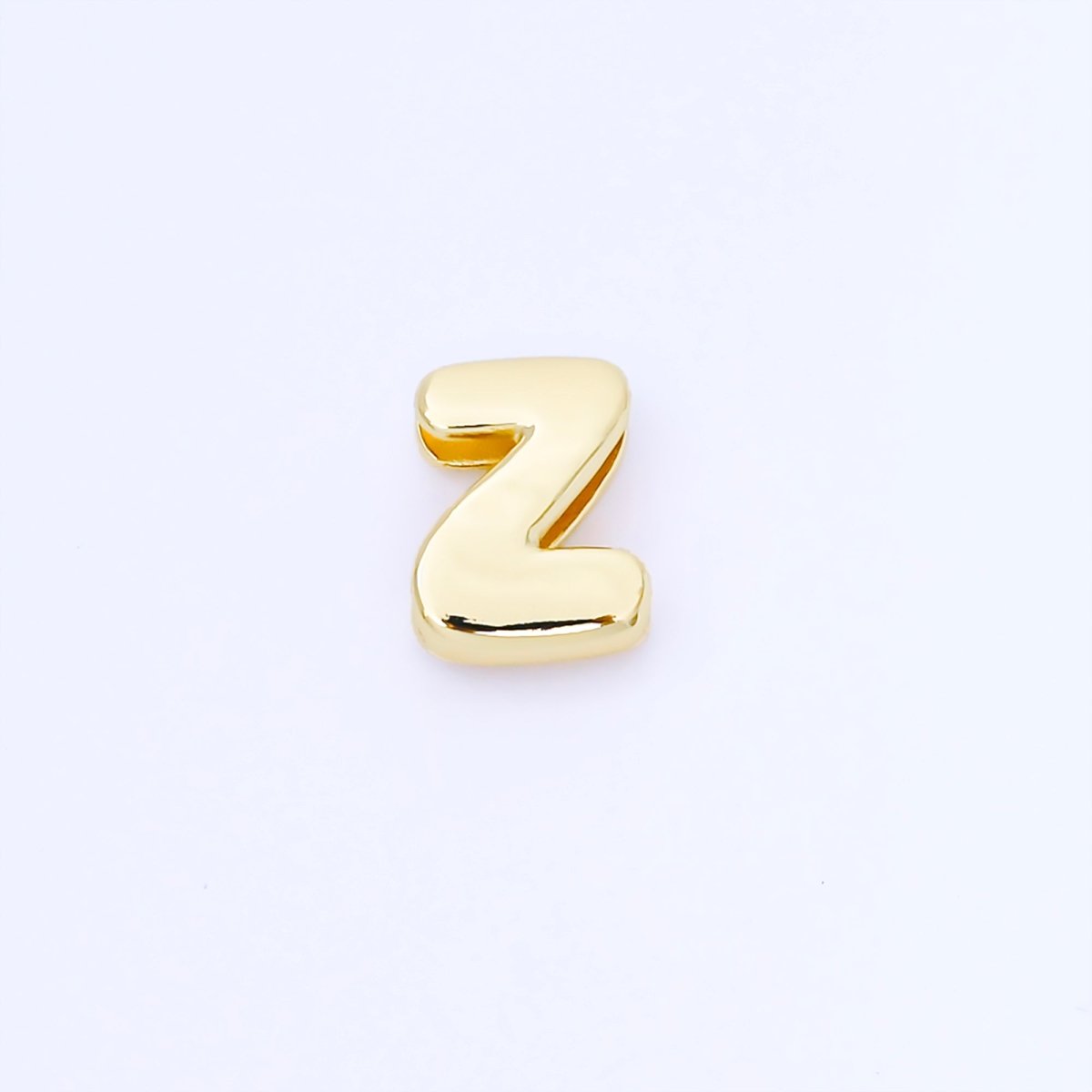 24K Gold Filled 20mm Personalized Cord Chubby Bubble Initial Letter Alphabet Bead | AF105 - AF117
