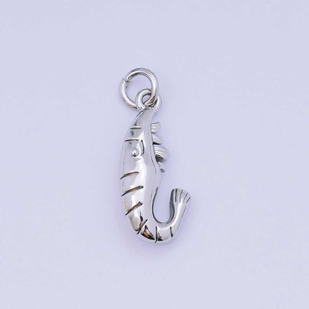 24K Gold Filled 20mm Shrimp Animal Charm in Gold & Silver | AJ-484