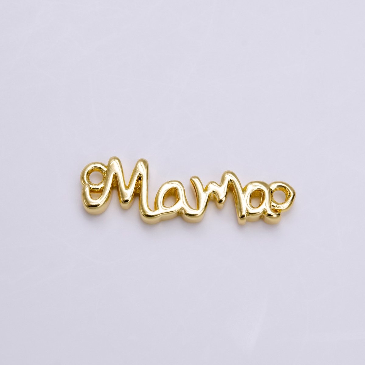 24K Gold Filled 22mm "Mama" Handwritten Script Sideway Sideway Connector F836