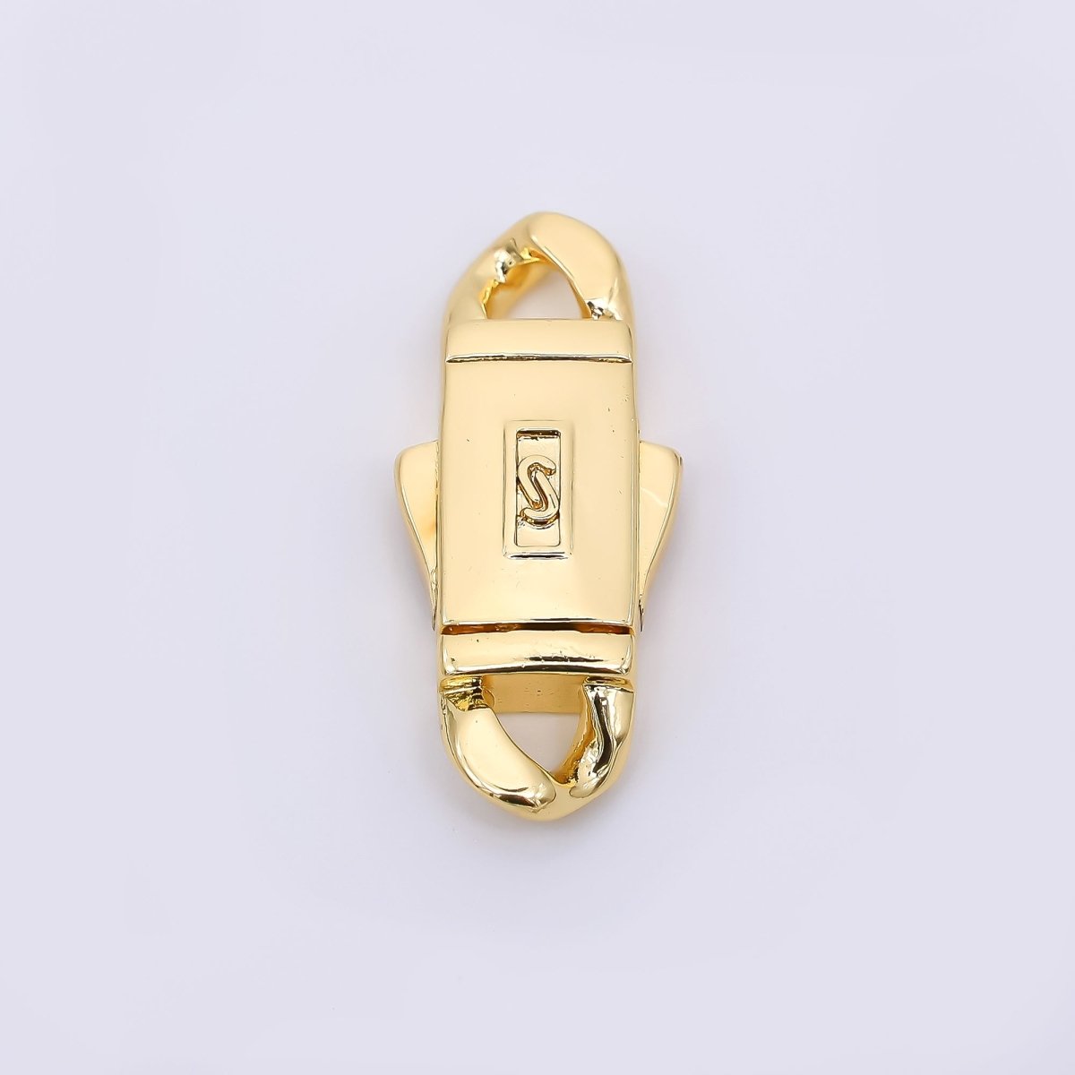 24K Gold Filled 22mm Rectangular Box Double Sided Lobster Clasp Closure Findings in Gold & Silvder | Z-1310