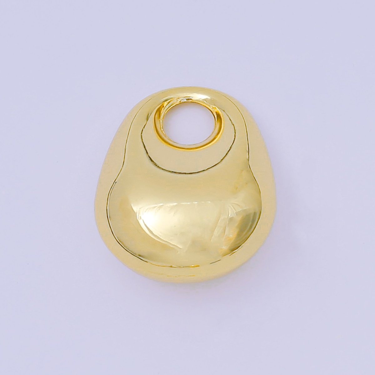 24K Gold Filled 25mm Geometric Molten Round Knot Charm in Gold & Silver | AC-1585