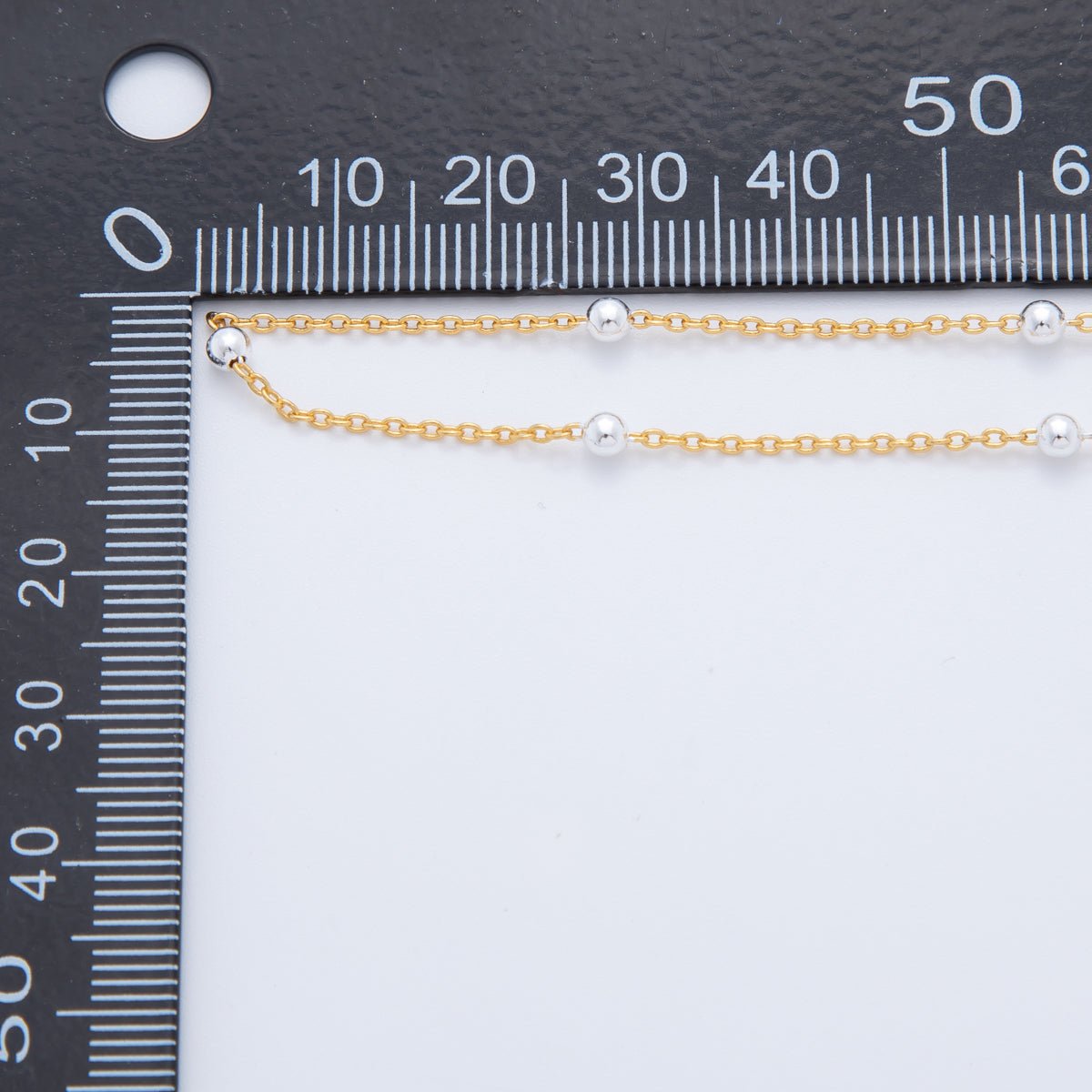 16K Gold Filled 3mm Shell Pearl Gemstone Satellite Unfinished Chain by Yard | Roll-01686