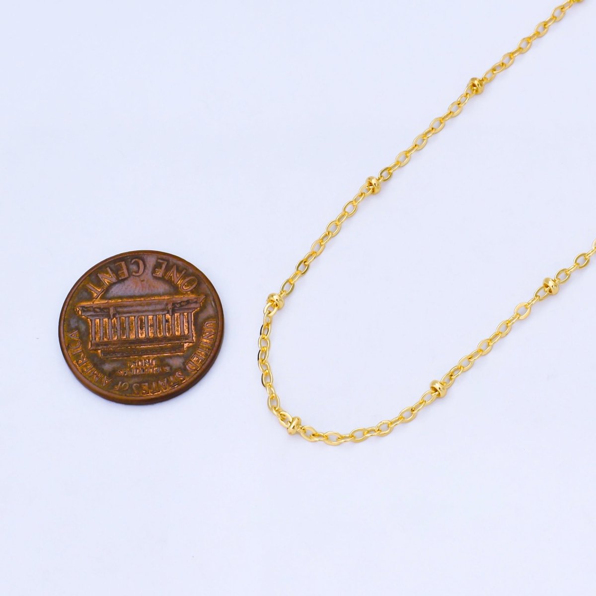 24K Gold Filled 2mm Satellite Minimalist Unfinished Chain by Yard | Roll-2000