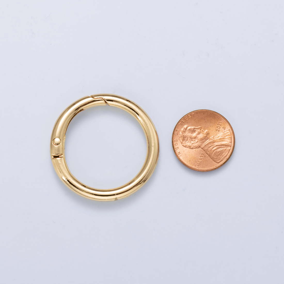 24K Gold Filled 32.8mm Minimalist Circle Round Push Gate Findings | Findings-00413