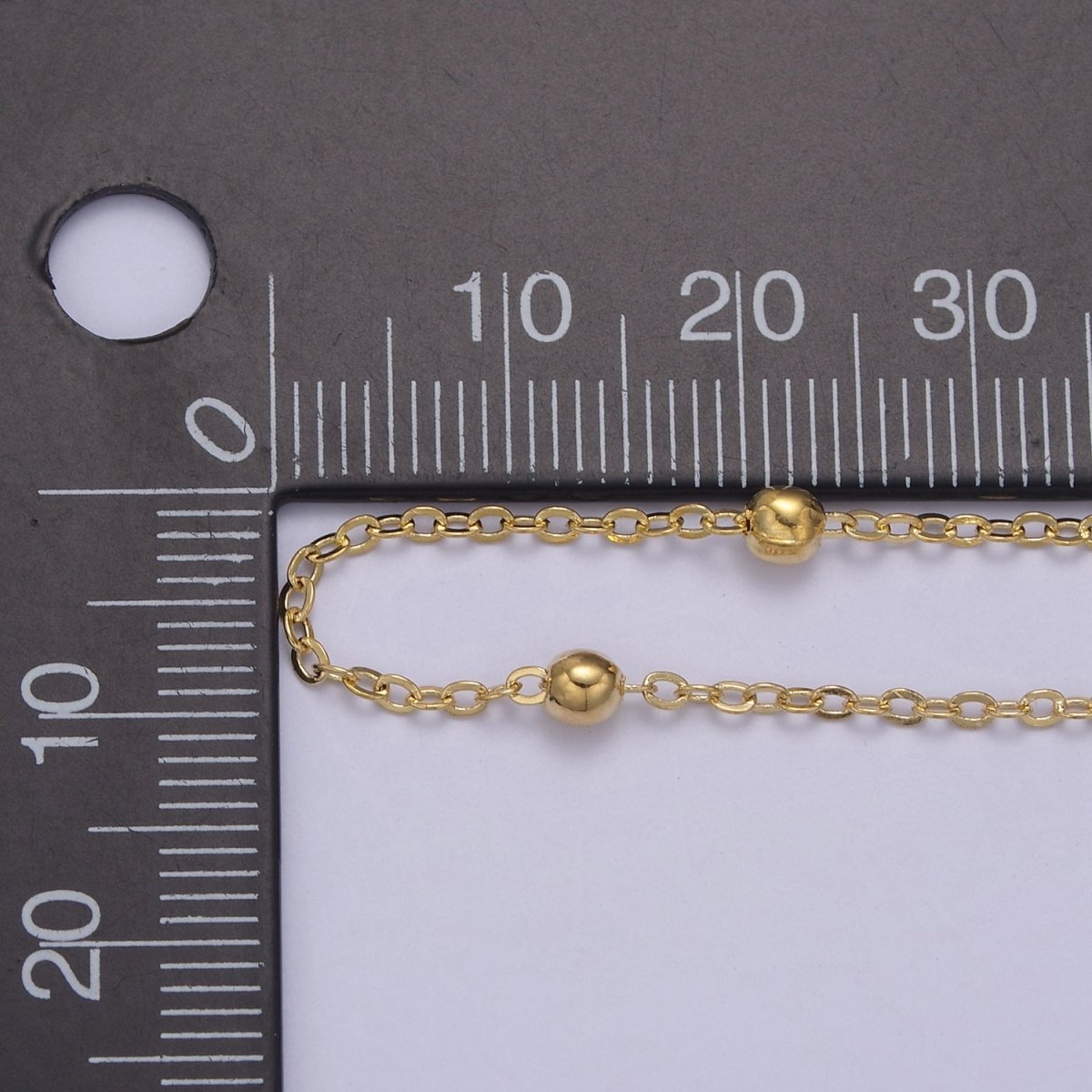 24K Gold Filled 3.4mm Satellite Cable Chain 18 Inch Layering Necklace w. Extender | WA-729 Clearance Pricing