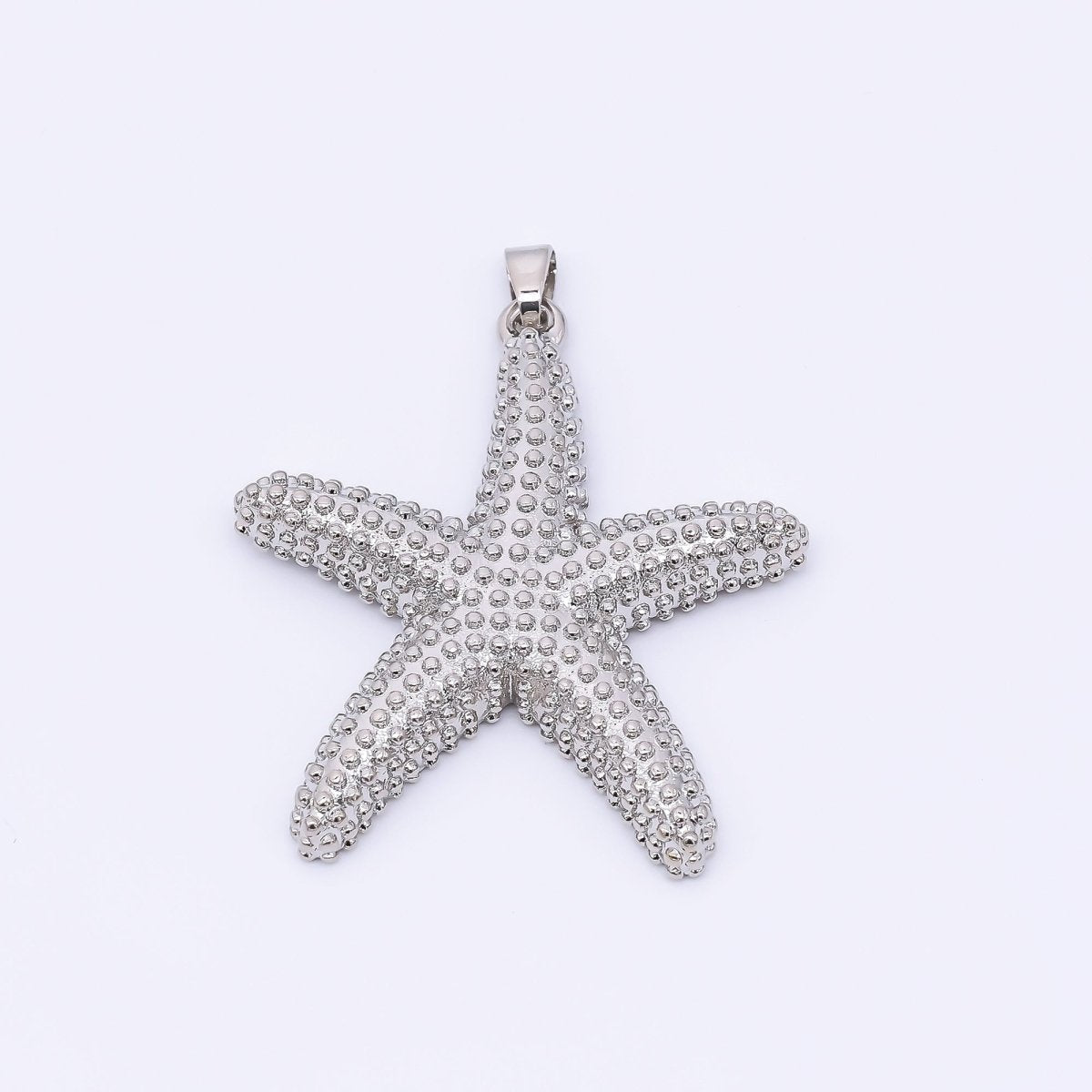 24K Gold Filled 37mm Dotted Sea Starfish Animal Charm in Gold and Silver | AH532