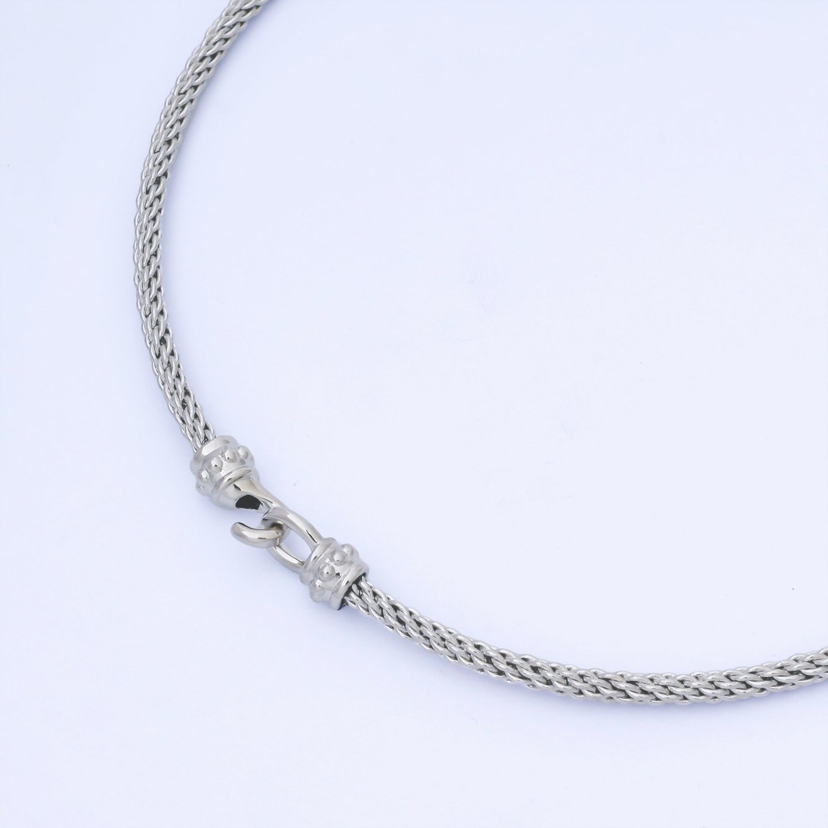 24K Gold Filled 4mm Twisted Rope Mixed Metal Necklace | WA-3898
