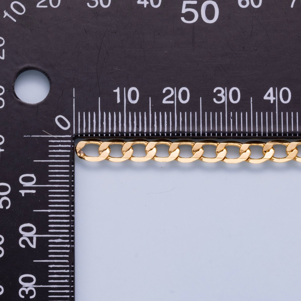 24K Gold Filled 5mm Minimalist Curb Chain Unfinished Chain by Yard | Roll-01869