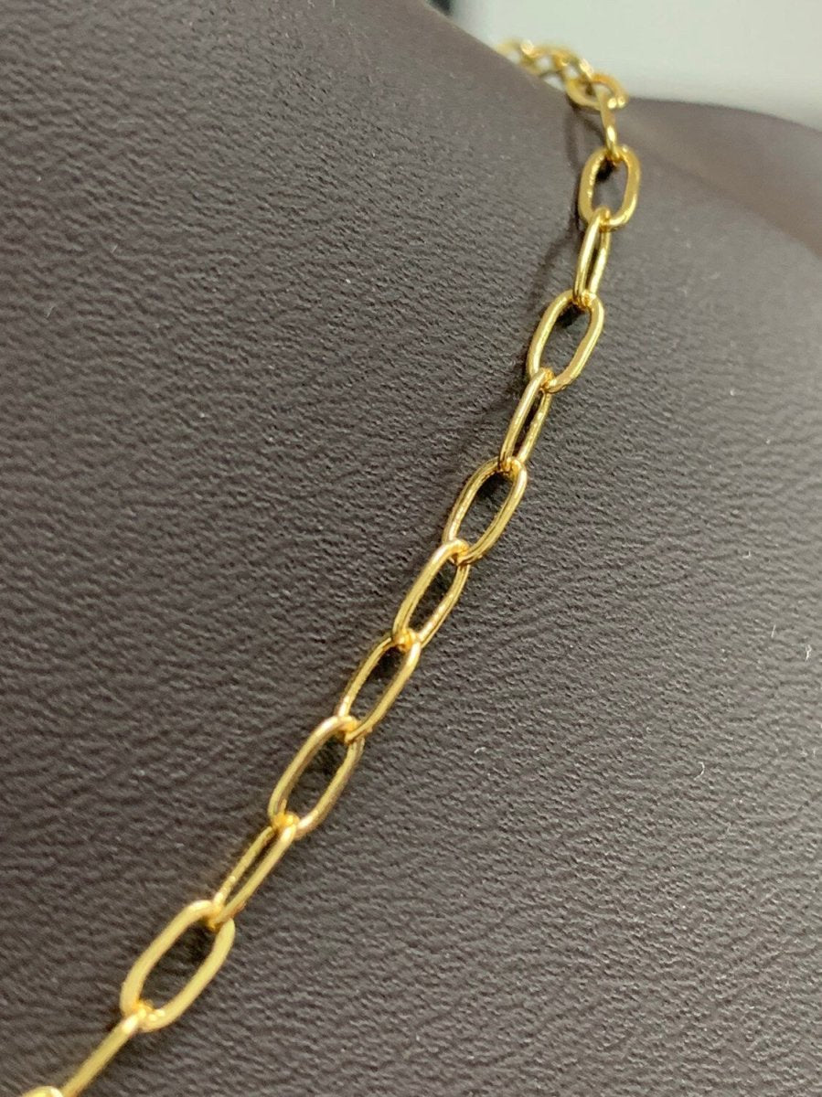 24K Gold Filled 5mm Minimalist Paperclip Unfinished Chain by Yard | Roll-00471