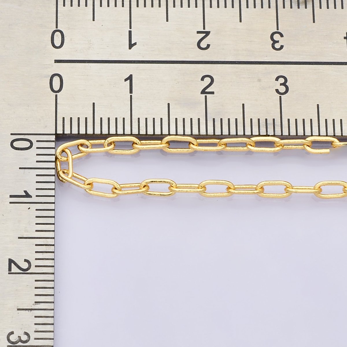 24K Gold Filled 5mm x 2.4mm Thin Minimalist Paperclip Unfinished Chain by Yard | Roll-01834
