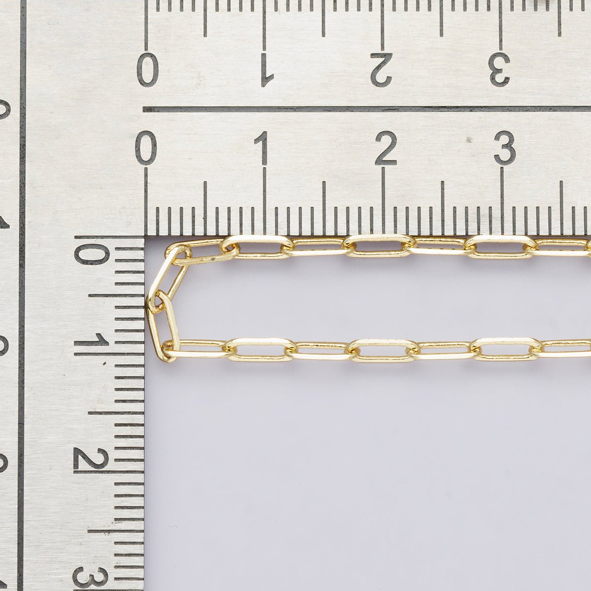 24K Gold Filled 6.4mm x 2.4mm Minimalist Paperclip Unfinished Chain by Yard | Roll-00575