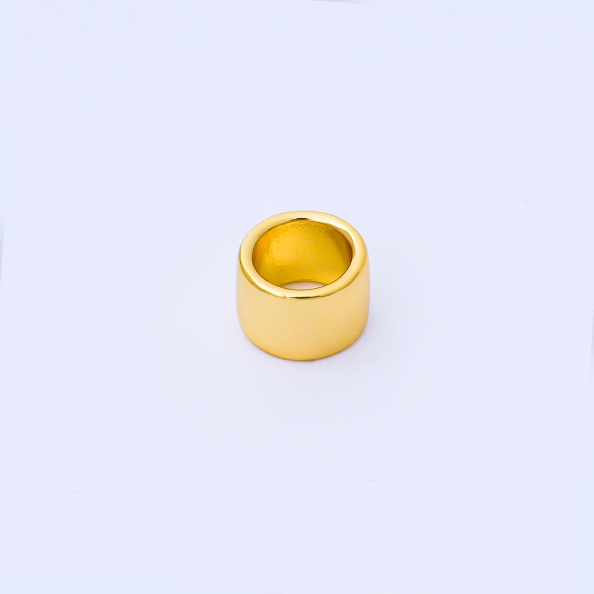 24K Gold Filled 9mm x 6mm Minimalist Wide Bead in Gold & Silver | B487