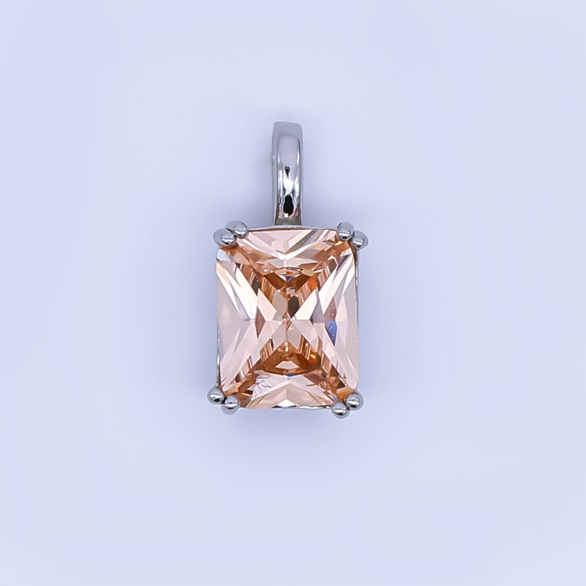 24K Gold Filled Birthstone Baguette CZ Pendant in Gold & Silver | AH438 - AH449