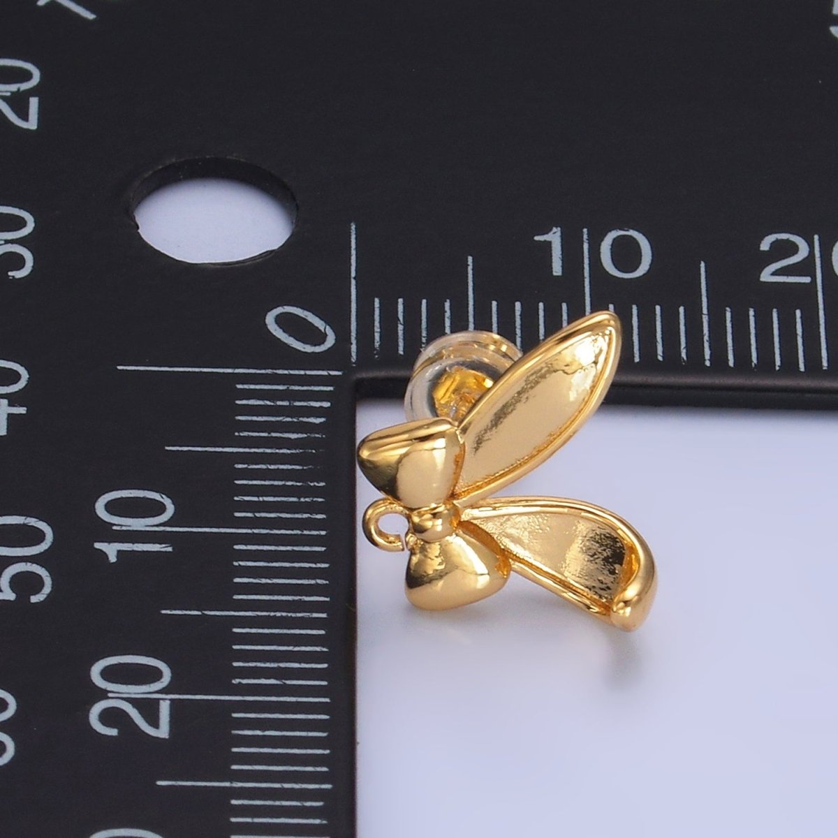 24K Gold Filled Bunny Ear Drop Stud Earring Findings | Z1088