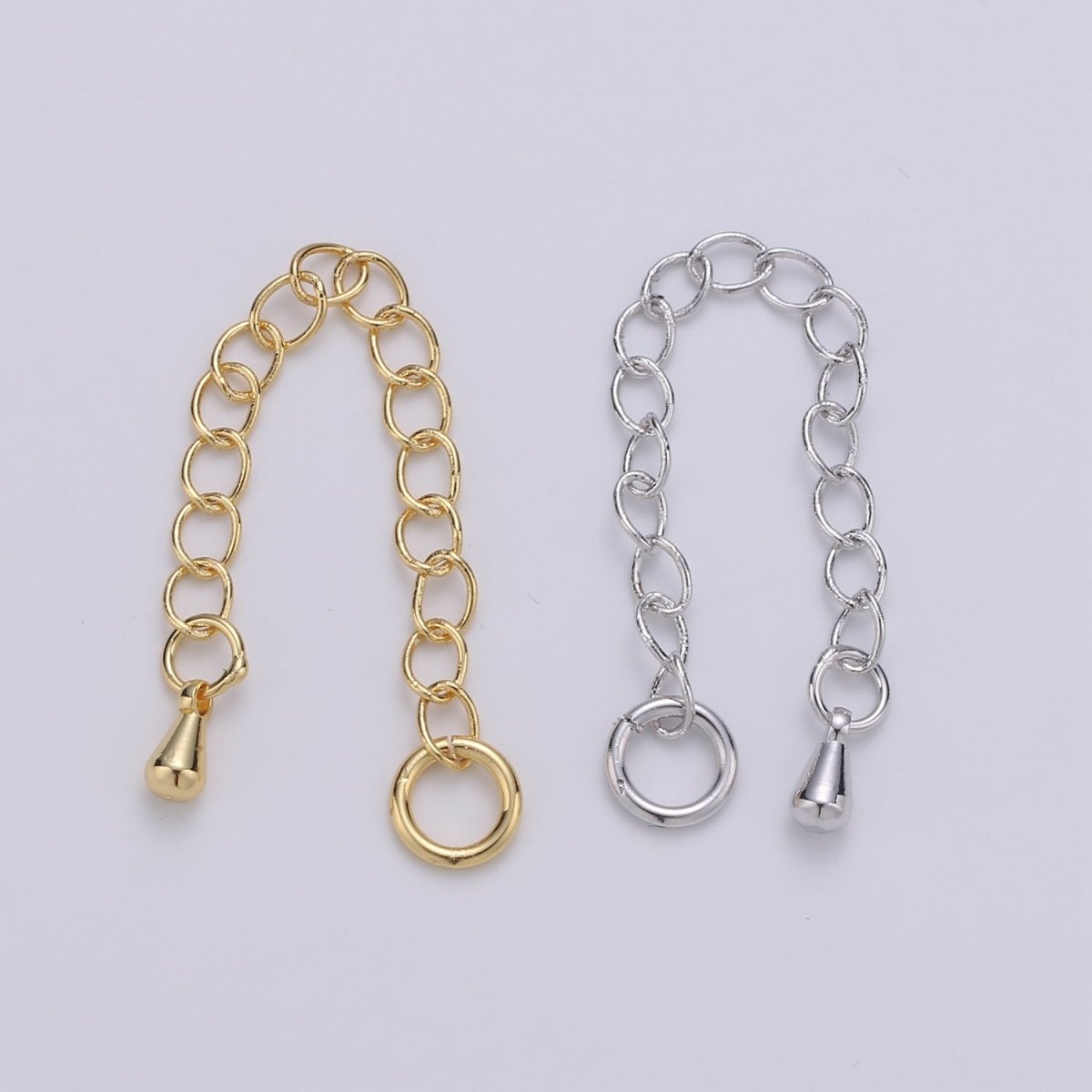 24K Gold Filled Chain Extender Gold / Silver For DIY Jewelry Making Chain Extender L-125~L-128