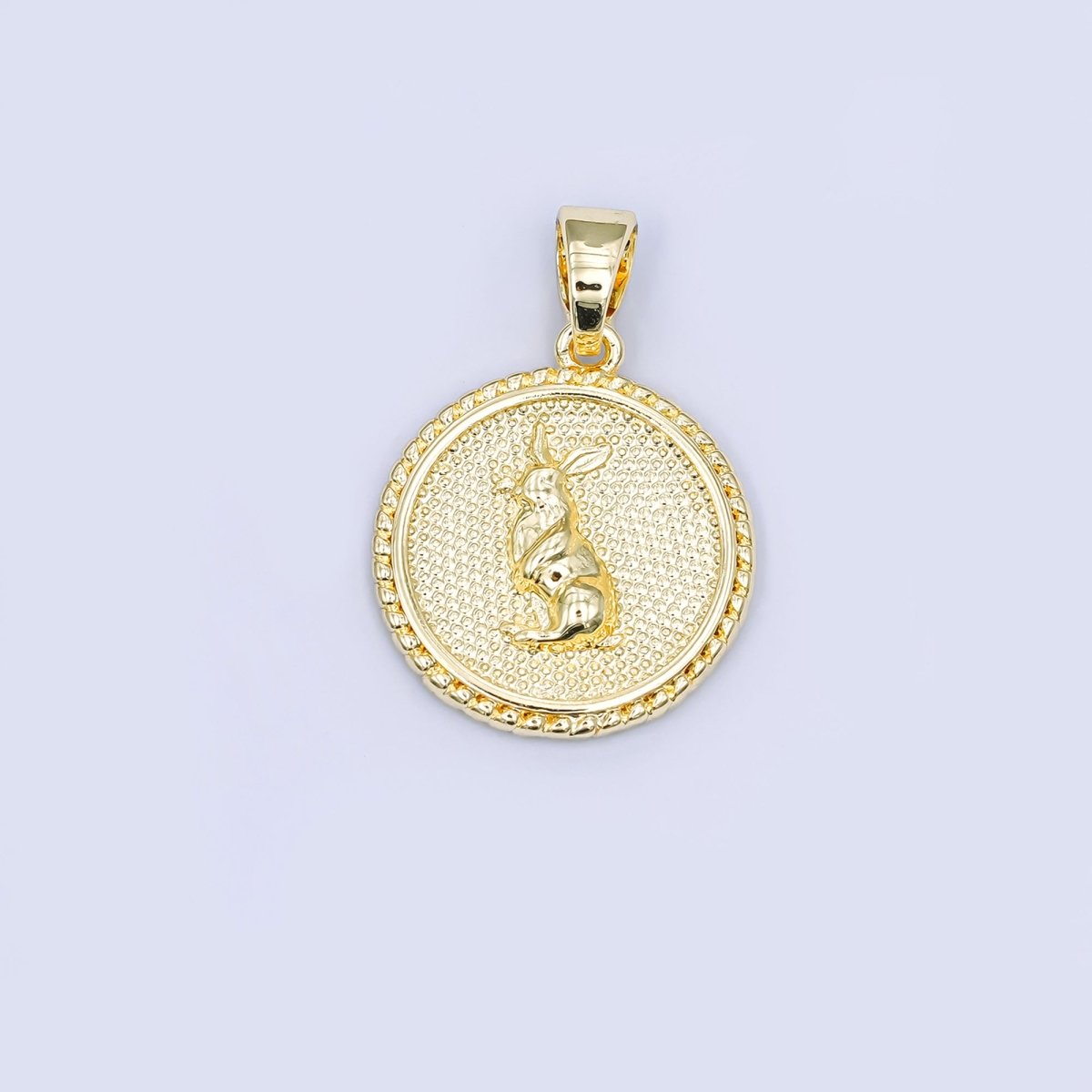 24K Gold Filled Chinese Zodiac Animal Round Pendant | A1319-A1324