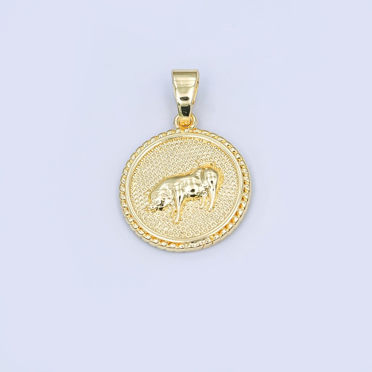 24K Gold Filled Chinese Zodiac Animal Round Pendant | A1319-A1324