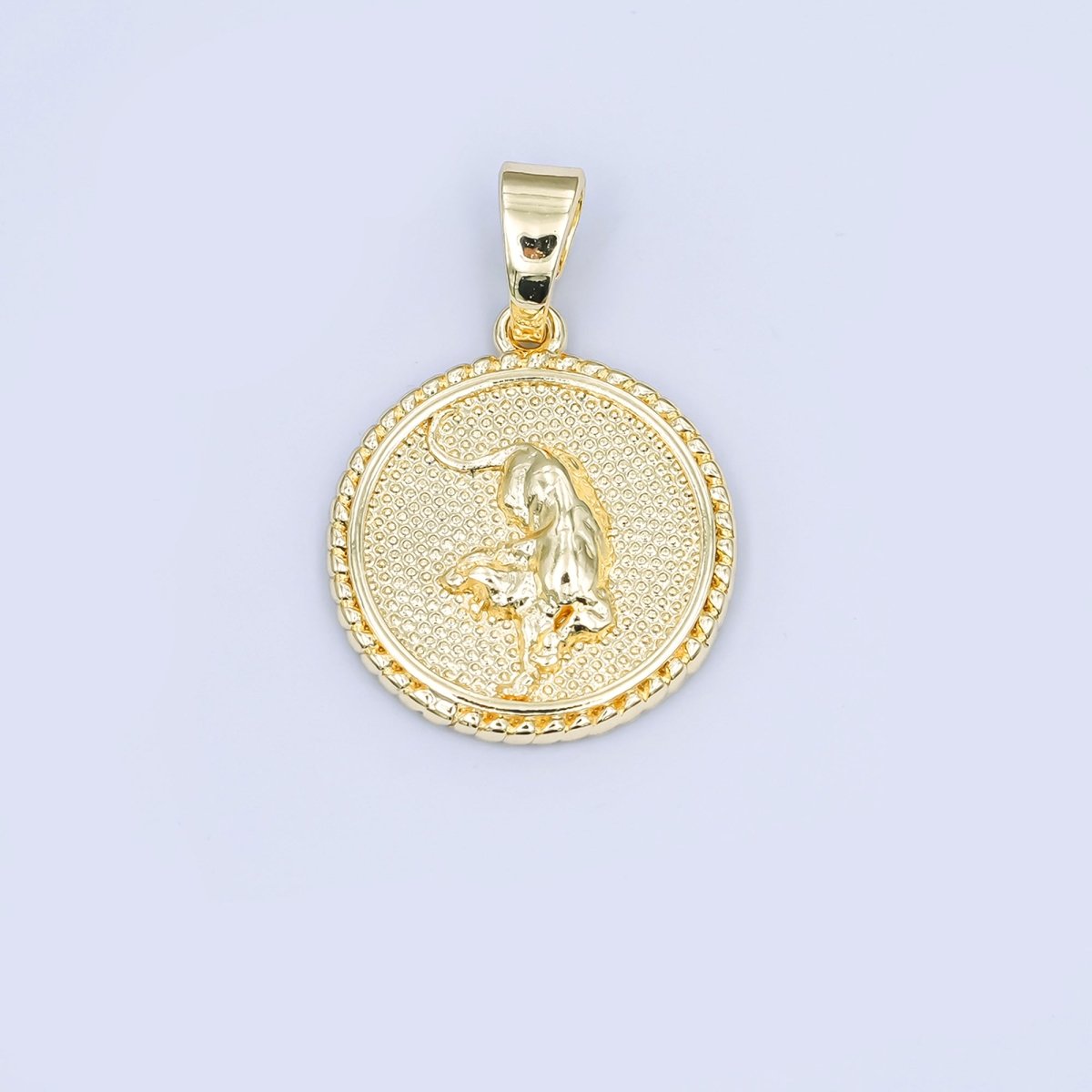 24K Gold Filled Chinese Zodiac Animal Round Pendant | A1319-A1324