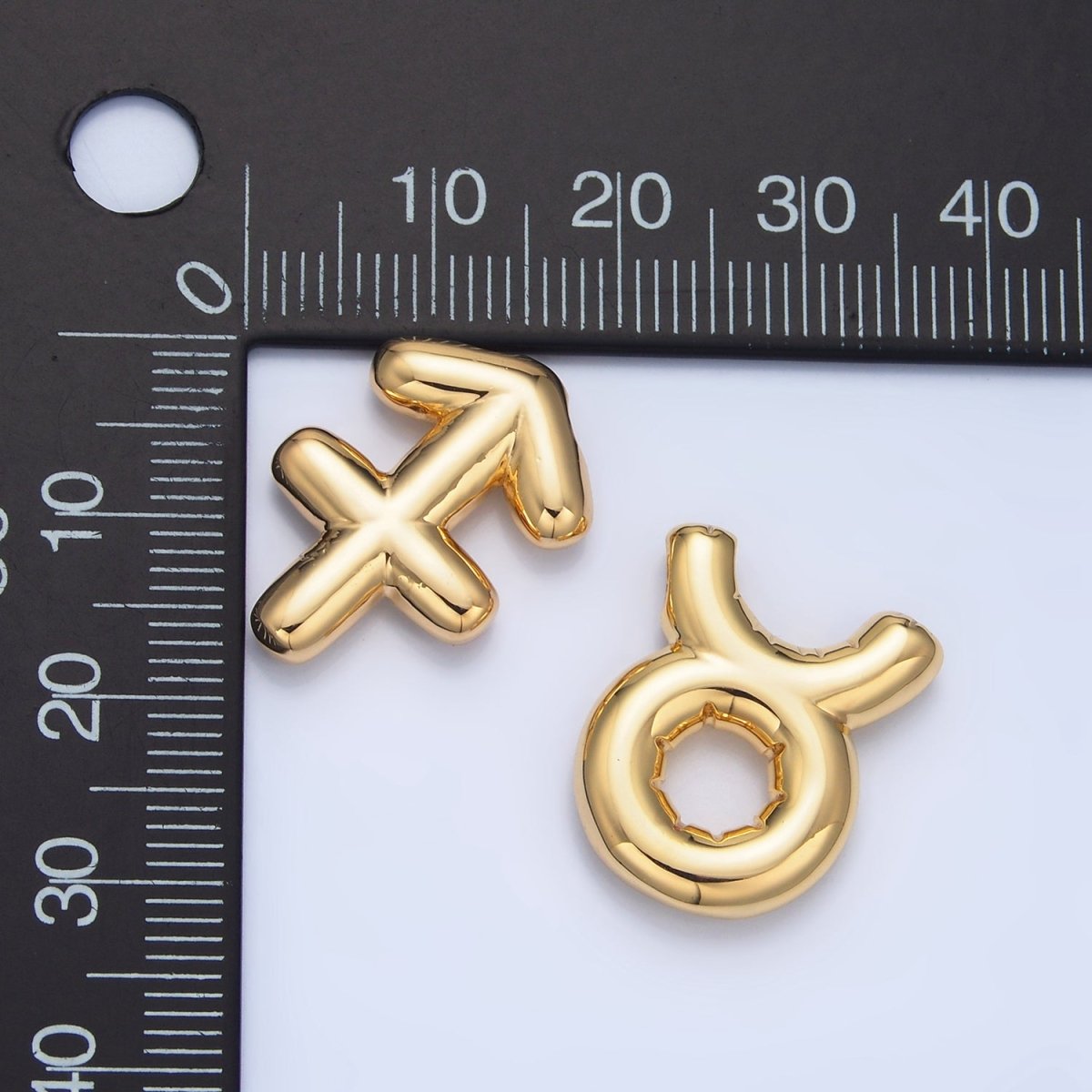 24K Gold Filled Chubby Balloon Zodiac Star Sign Pendant | A1295-A1300