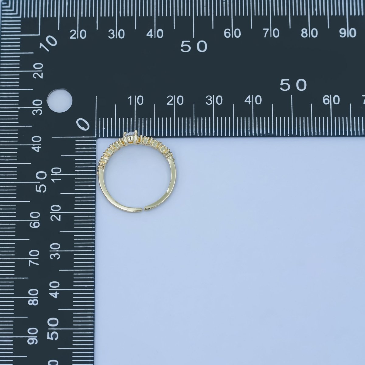 24K Gold Filled Clear Teardrop CZ Cluster Ring | O820