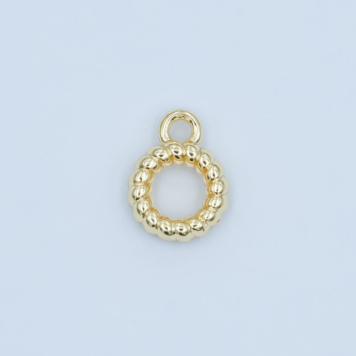 24K Gold Filled Croissant Lined Wide Round Bail Finding in Gold & Silver | Z1102
