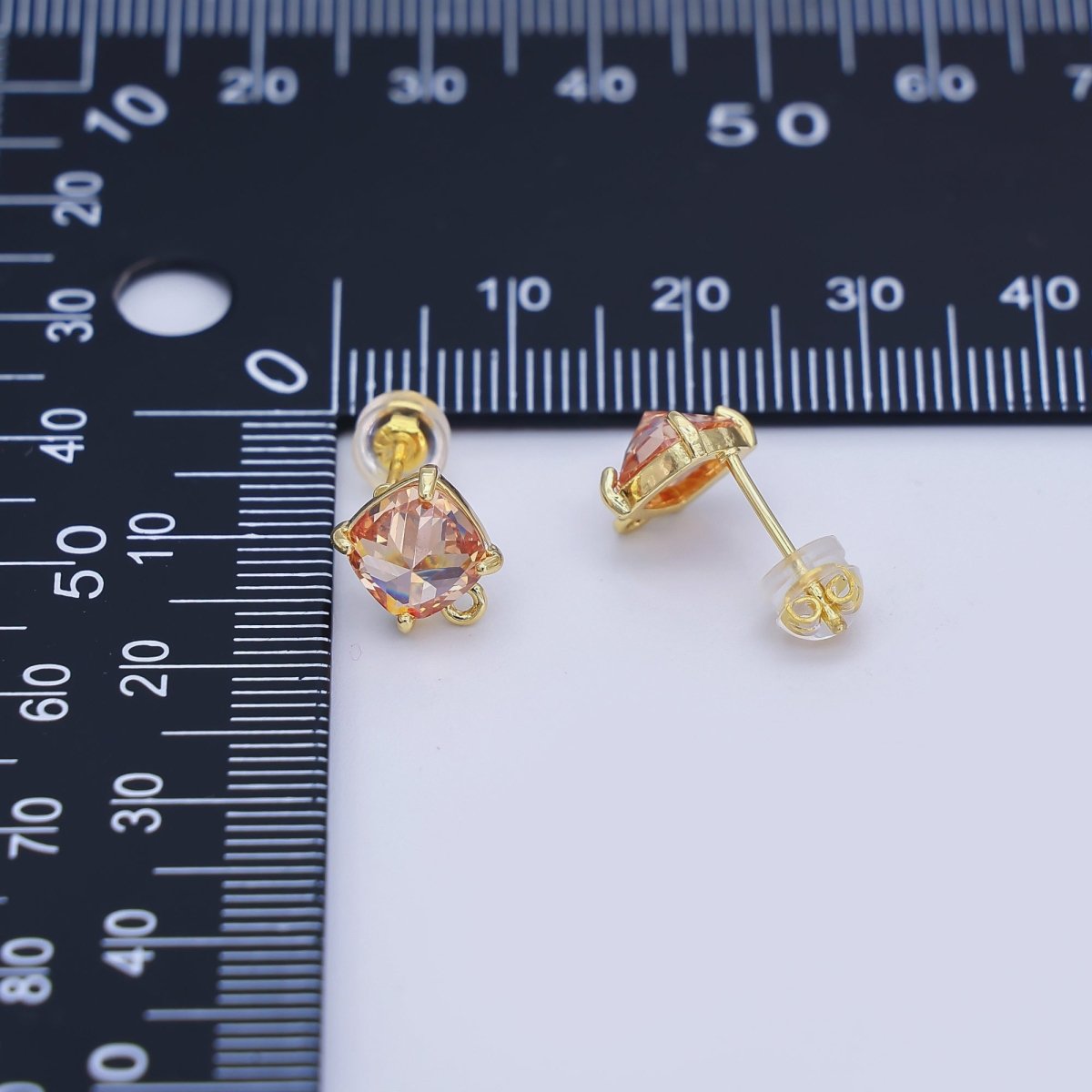 24K Gold Filled CZ Drop Stud Earrings Findings | Z1116 Z1273