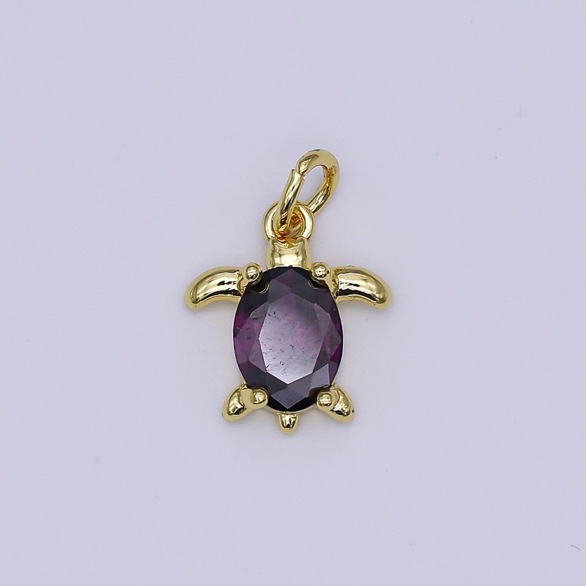 24K Gold Filled CZ Turtle Turquoise Animal Charm | X146 - X232