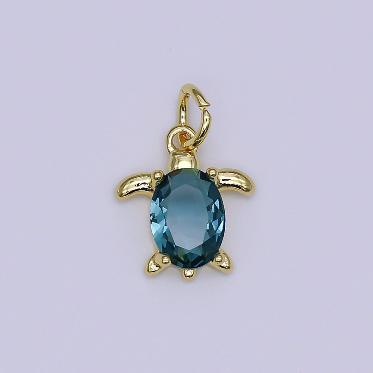 24K Gold Filled CZ Turtle Turquoise Animal Charm | X146 - X232