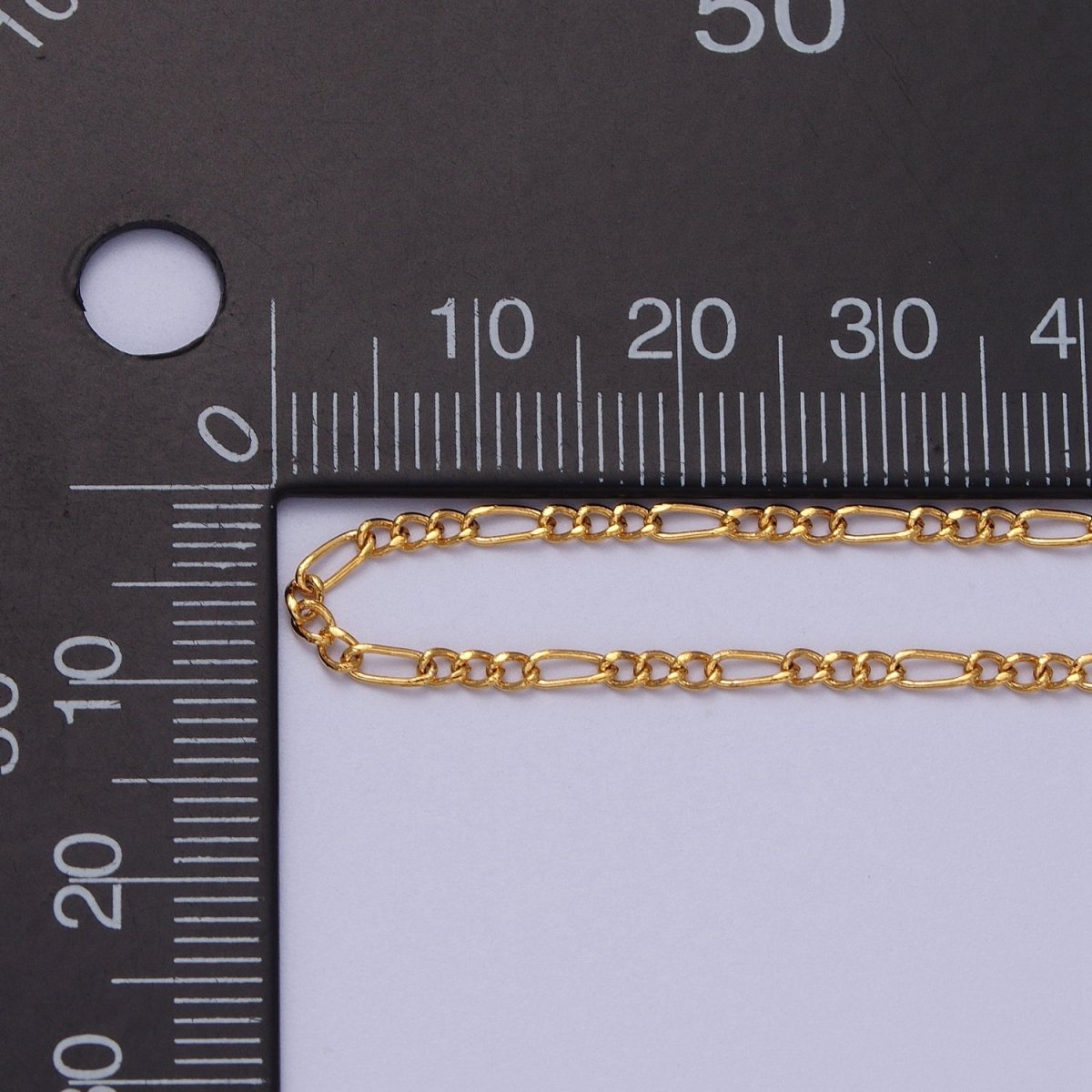 24K Gold Filled Dainty 2mm Figaro Chain Bulk Gold, Silver Unfinished Chain | ROLL-980, ROLL-981 Clearance Pricing