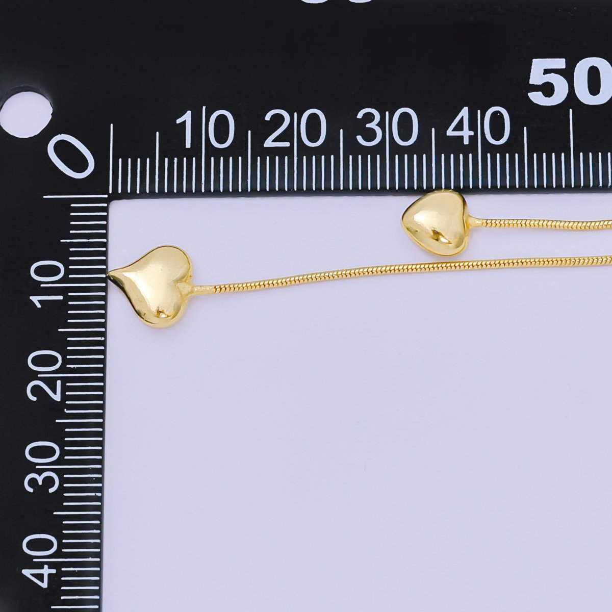 24K Gold Filled Double Heartfelt Tangled Herringbone Snake Chain Necklace 16.73 Inch with Extender | WA-3350