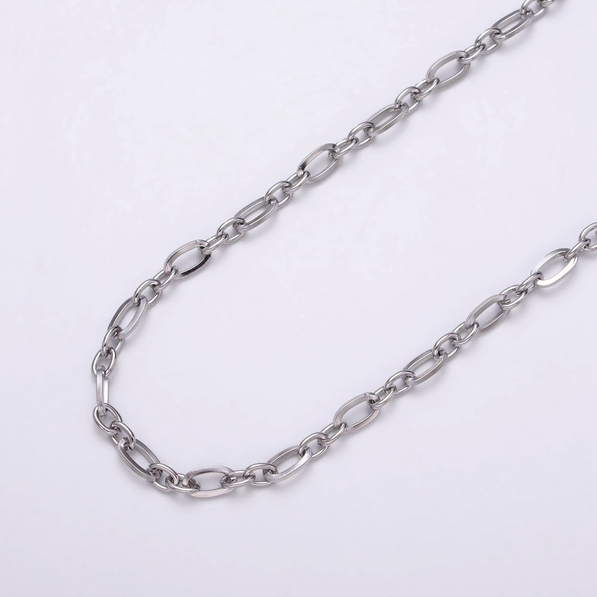 24K Gold Filled Figaro Long and Short Fancy Chain 3.5 mm Dainty Cable Link Unfinished Chain by Yard | ROLL-1295 ROLL-1296 Clearance Pricing