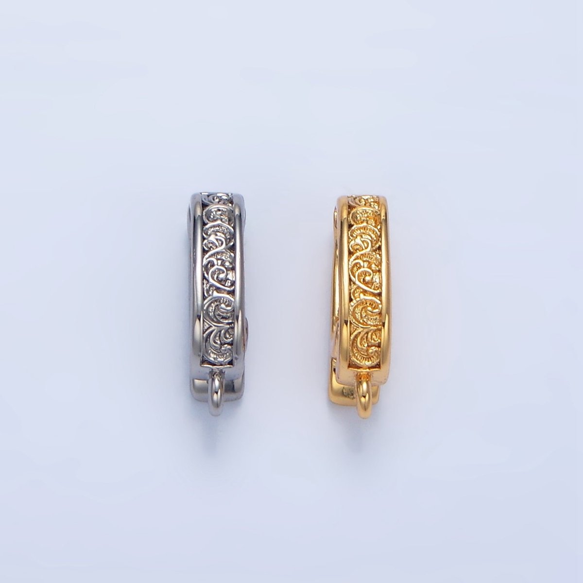 24K Gold Filled 14mm Filigree Snap Latch Bail Findings in Gold & Silver | Z973