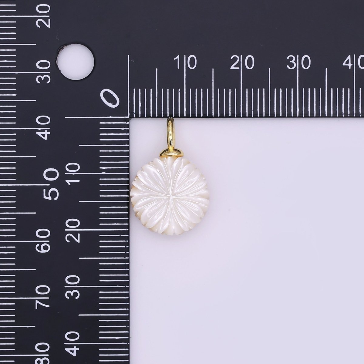 24K Gold Filled Flower Shell Pearl Drop Pendant | P1637