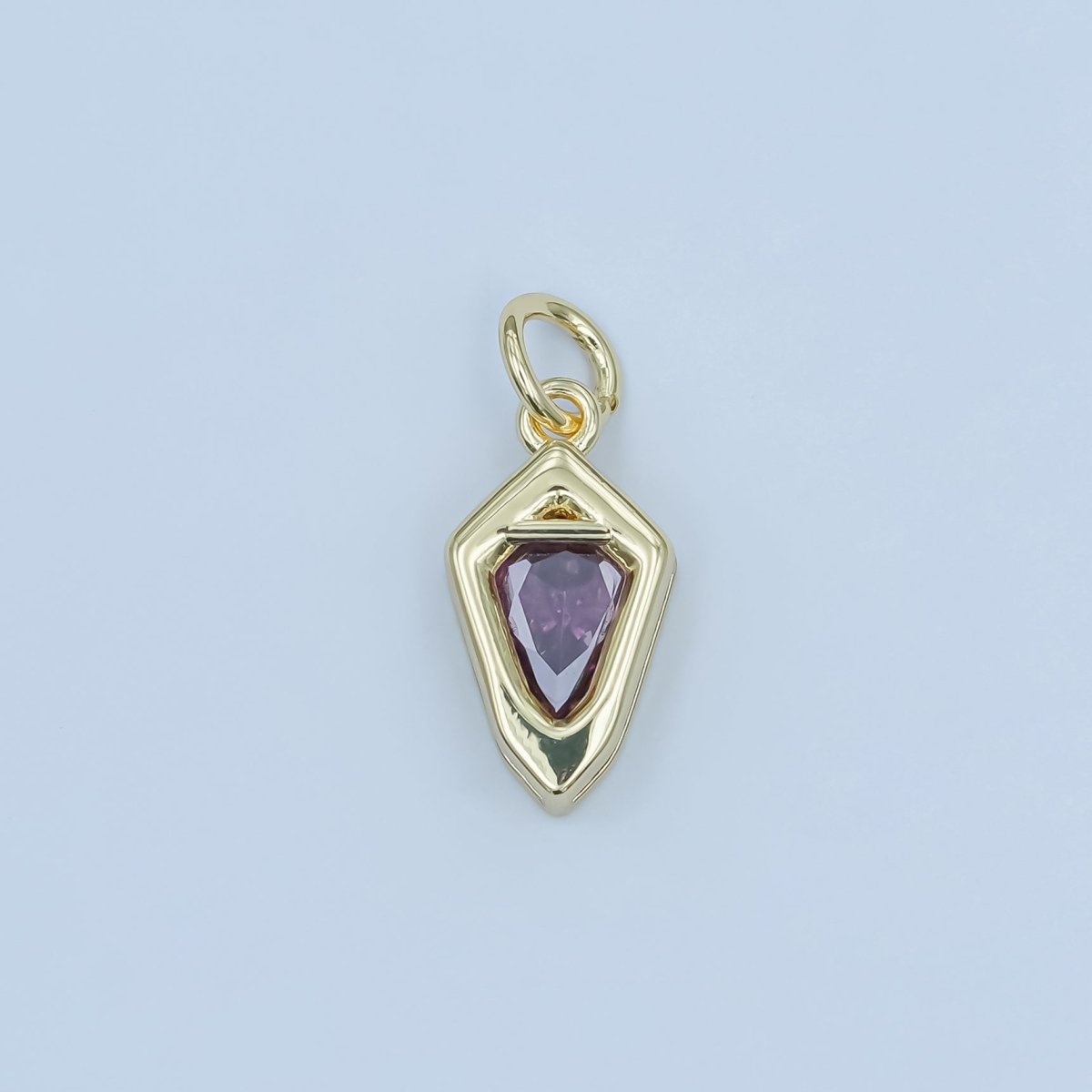 24K Gold Filled Geometric CZ Bezel Personalized Charm | N110 - N115